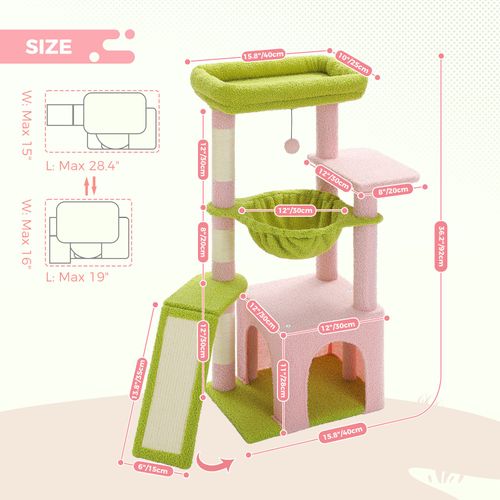 Petit Arbre à Chat Multifonction 92 Cm Violet