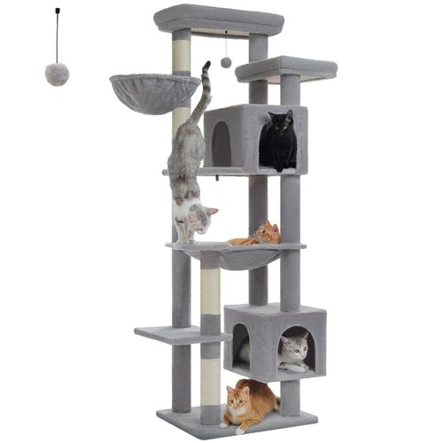 Arbre à Chat XXL Avec 2 Grands Condos 175 Cm Beige