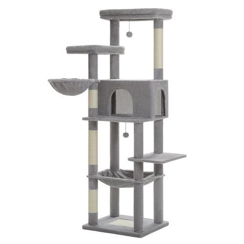 Grand Arbre à Chat Stable 186 Cm Gris