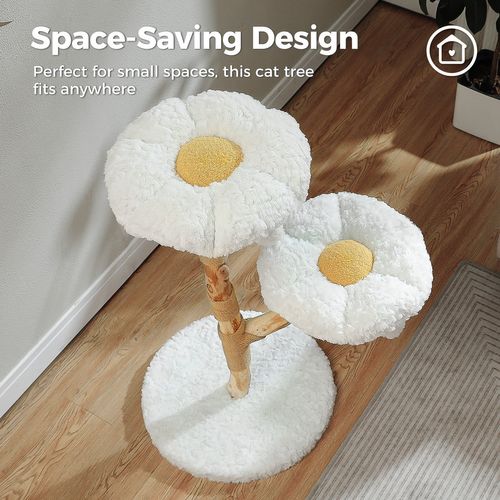 Arbre à Chat Bohème Luxueux En Bois Naturel 92 Cm