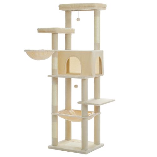 Grand Arbre à Chat Stable 186 Cm Beige