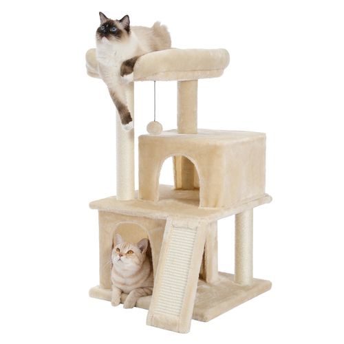 Arbre à Chat 3 Étages Pour Chat 86 Cm Beige