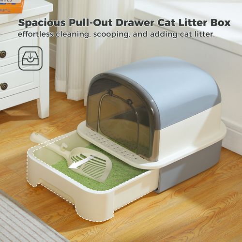 Litière Pour Chat XL Avec Capot 50 × 40 × 40 Cm Noir