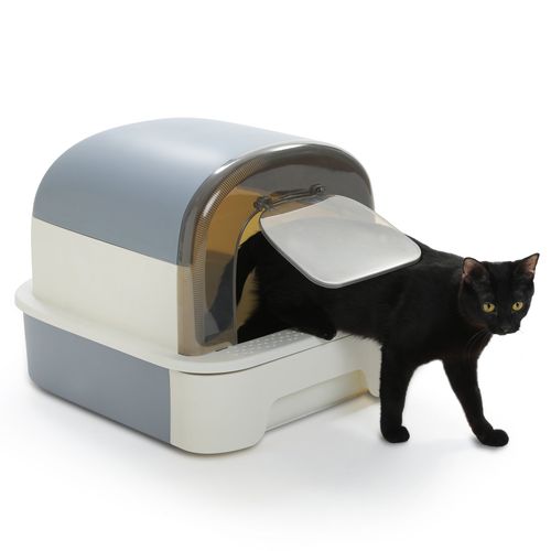 Litière Pour Chat XL Avec Capot 50 × 40 × 40 Cm Gris