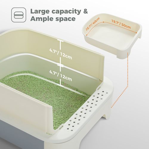 Litière Pour Chat XL Avec Capot 50 × 40 × 40 Cm Gris