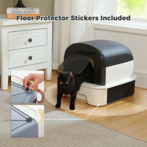 Litière Pour Chat XL Avec Capot 50 × 40 × 40 Cm Gris