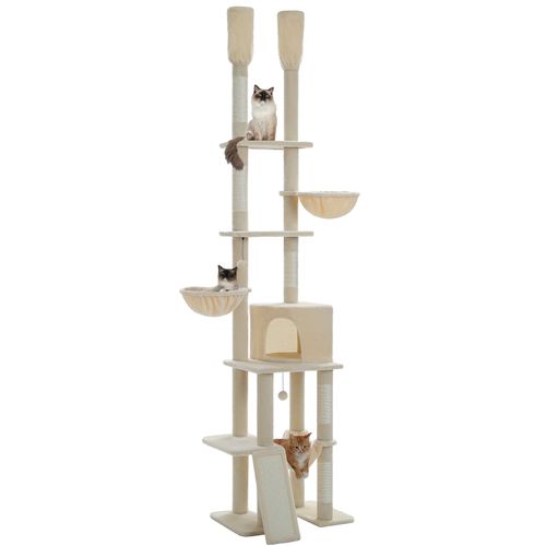 Arbre à Chat Du Sol Au Plafond 216-285 Cm Beige