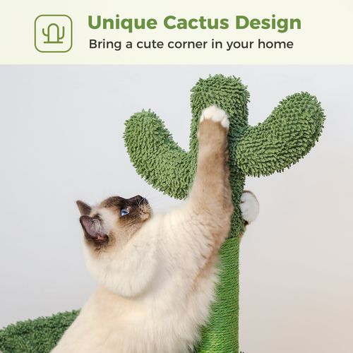 Arbre à Chat Cactus Design 4-en-1 Vert 102 Cm