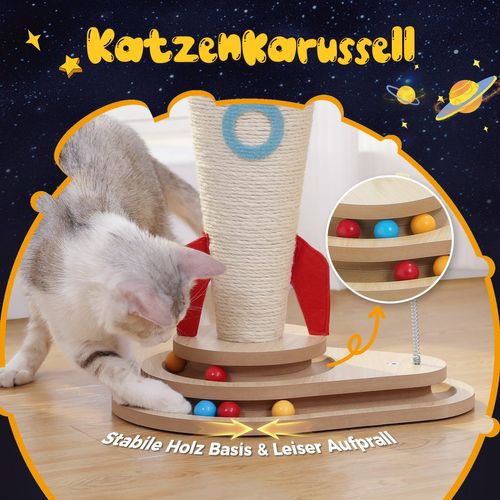 Griffoir Pour Chat Fusée 3-en-1, 63 Cm