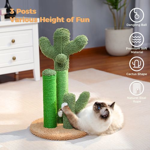 Lot de 3 Arbres à Chat Cactus XL Marron