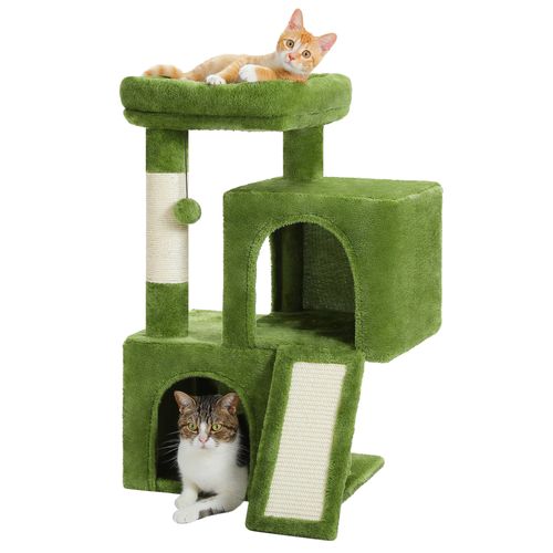 Petit Arbre à Chat 2 Niveaux 77 Cm Gris