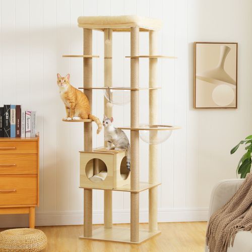 Arbre à Chat En Bois 180 Cm Pour Grands Chats