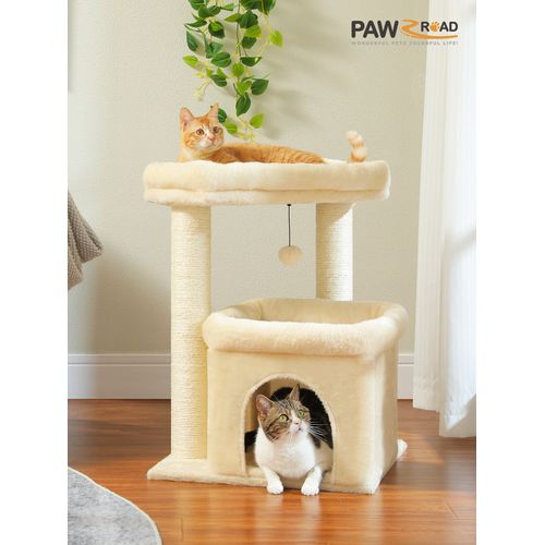 Petit Arbre à Chat Avec Condo Douillette 59 Cm Beige