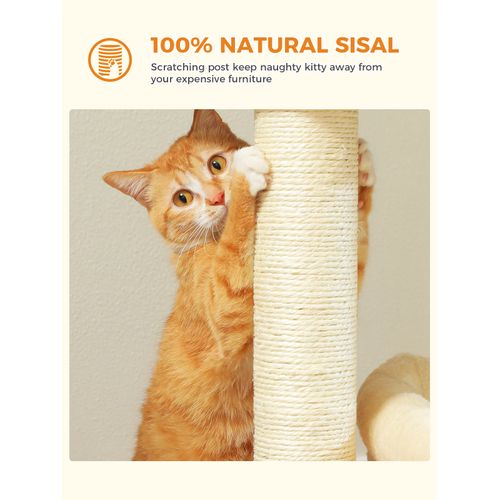 Petit Arbre à Chat Avec Condo Douillette 59 Cm Beige