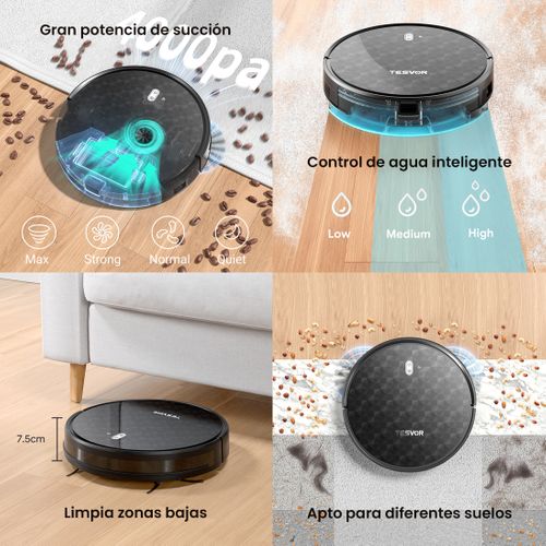 Aspirateur Robot Avec Puissance 4000 Pa Sans Fil Autonomie 150min - Programmable