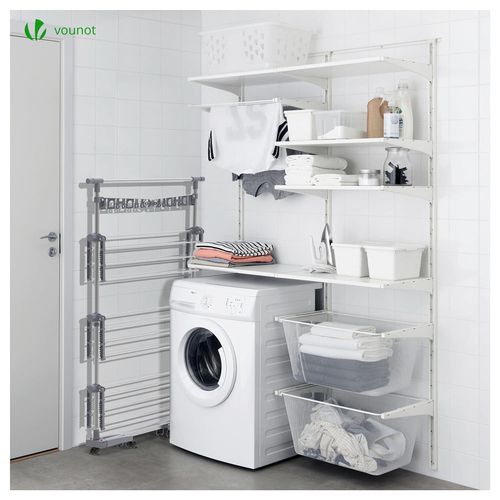 Sechoir A Linge Inox Etendoir Robuste Ailes Pliables 3 Niveaux