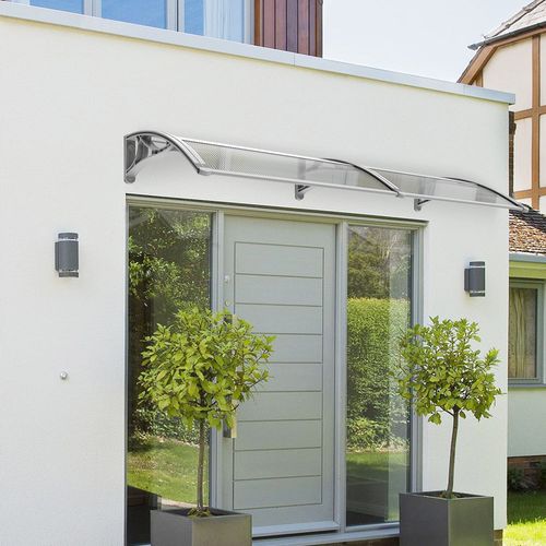 Auvent De Porte Marquise 200x80 Cm Transparent En Polycarbonate Anti Uv