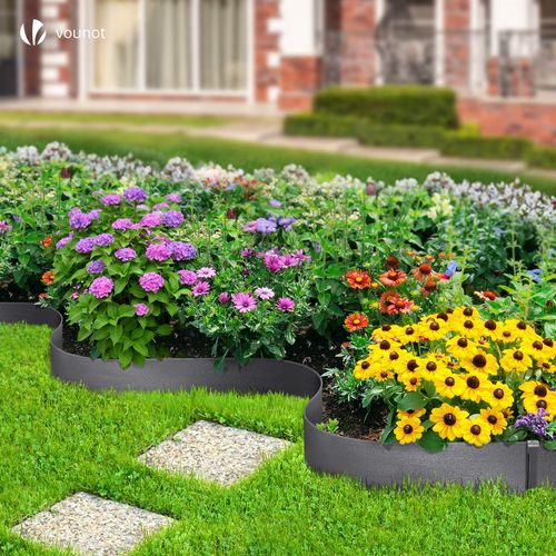 Bordure De Jardin Pe Haute Flexible 20m Avec Piquets Gris