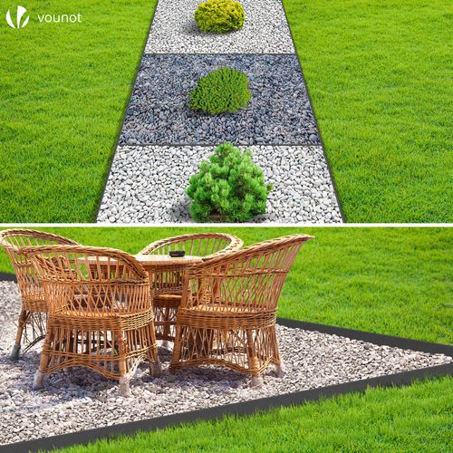 Bordure De Jardin Pe Haute Flexible 20m Avec Piquets Gris