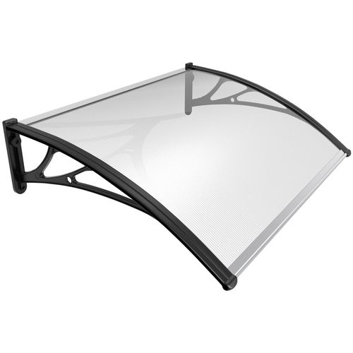 Auvent De Porte Marquise 120x80 Cm Transparent En Polycarbonate Anti Uv Noir