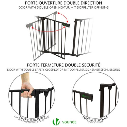 Barrière De Sécurité Grande Version 3.6m 6 Panneaux Noire