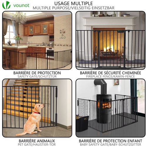 Barrière De Sécurité Grande Version 3.6m 6 Panneaux Noire