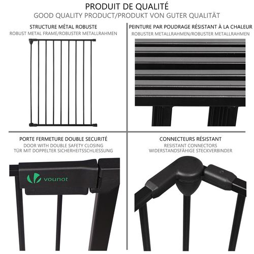 Barrière De Sécurité Grande Version 3.6m 6 Panneaux Noire