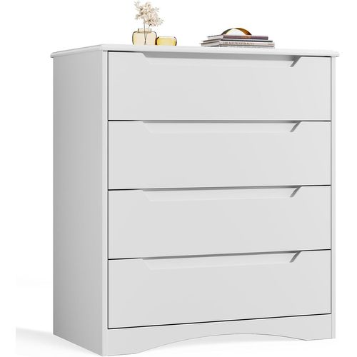 Commode 4 Tiroirs Chiffonnier Blanc 72 X 41 X 82 Cm