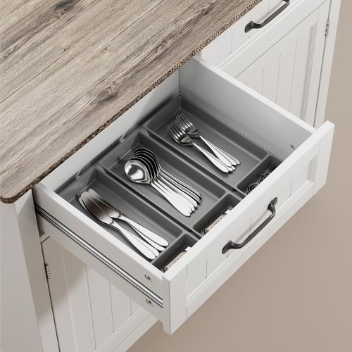 Buffet Cuisine Armoire De Cuisine Avec 2 Portes Et 2 Tiroirs Gris