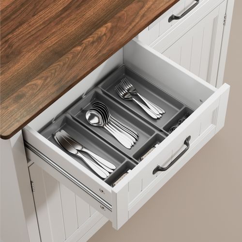 Buffet Cuisine Armoire De Cuisine Avec 2 Portes Et 2 Tiroirs Marron