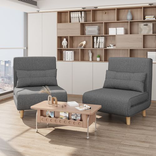 Fauteuil Convertible Fauteuil Lit Canapé 1 Place Chaise Longue Coussin Réglable Pliante