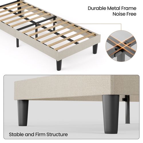 Lit Capitonné En Métal 90x200 Cm Avec Rangements Jaune