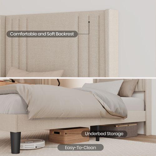 Lit Capitonné En Métal 120x200 Cm Avec Rangements Jaune