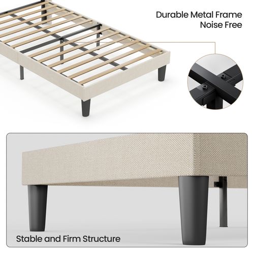 Lit Capitonné En Métal 120x200 Cm Avec Rangements Jaune