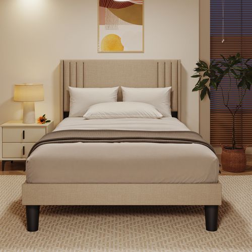 Lit Capitonné En Métal 120x200 Cm Avec Rangements Jaune