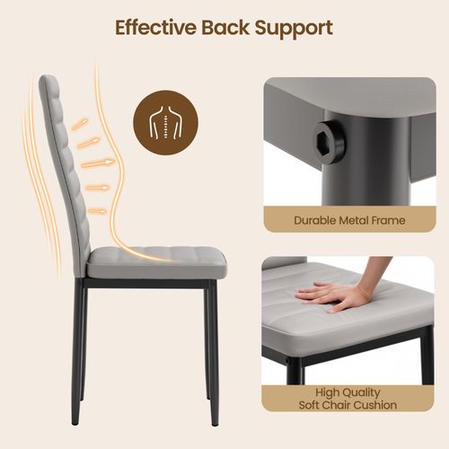 Lot De 4 Chaises En Pu - Gris