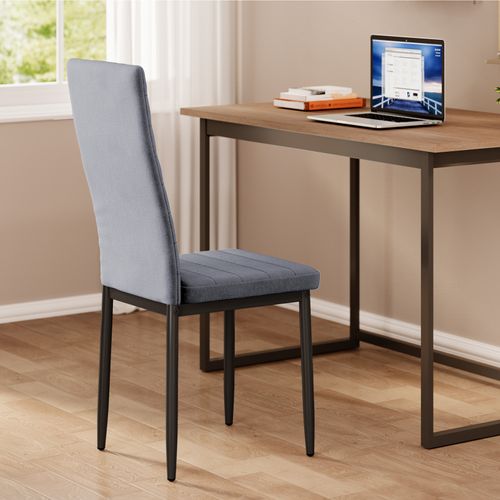 Lot De 6 Chaises En Velours - Gris Clair