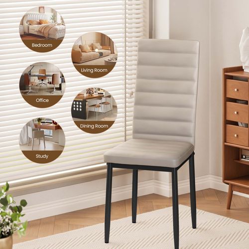 Lot De 4 Chaises En PU - Gris