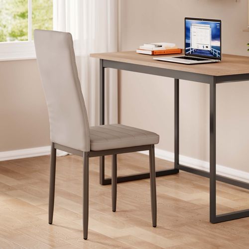 Lot De 4 Chaises En PU - Gris