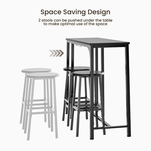 Table Haute Mange Debout 2 Tabouret Table De De Meubles De Salle à Manger Cadre En Acier Noir
