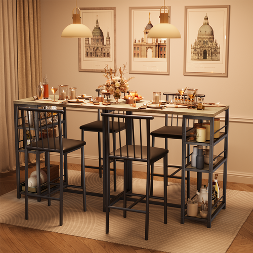 Ensemble Table De Bar Avec 2 Chaises Table De Bar Gris De 91 Cm