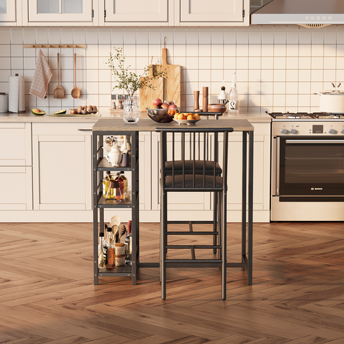 Ensemble Table De Bar Avec 2 Chaises Table De Bar Gris De 91 Cm