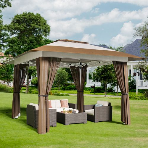 Bealife Tonnelle Pliante 3x3 Imperméable Tonnelle Jardin Exterieur Barnum Uv 50+ Anti-insectes Beige