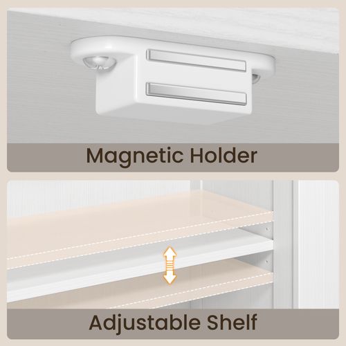 Meuble De Rangement Salle De Bain Avec 2 Tiroirs 2 Portes Étagère Réglable 60 X 30 X 108 Cm Blanc