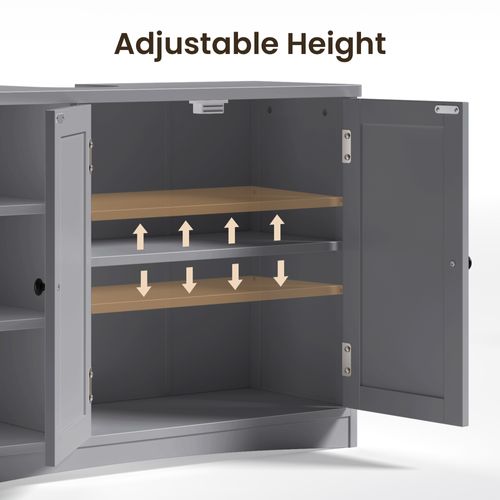 Meuble Sous Lavabo Salle De Bain Rangement Sur Pied 2 Portes 3 Étages Étagères 90 X 30 X 60 Cm