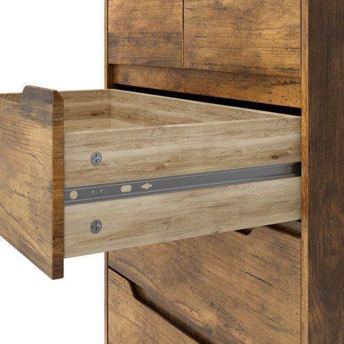 Commode 5 Tiroirs Chiffonnier Marron 72 X 41 X 94 Cm