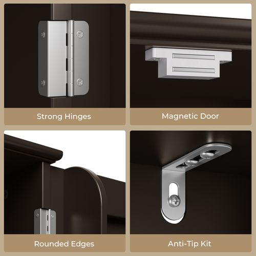 Buffet De Cuisine Avec 2 Tiroirs Et 2 Portes - Marron