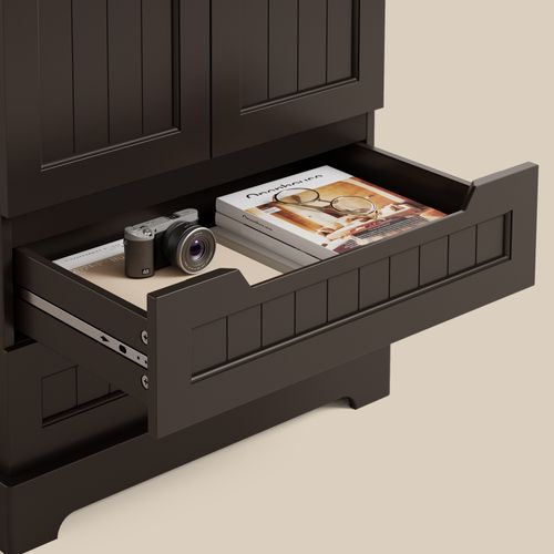 Buffet De Cuisine Avec 2 Tiroirs Et 2 Portes - Marron