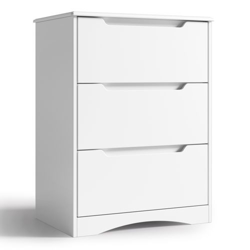 Commode 3 Tiroirs Chiffonnier Blanc 62 X 41 X 82 Cm