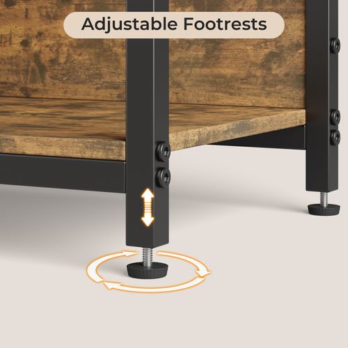 Bibliothèque Séparation 9 Cases Imitation Chêne Et Acier Marron